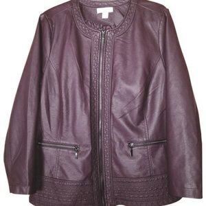 CJ Banks Faux Leather Coat